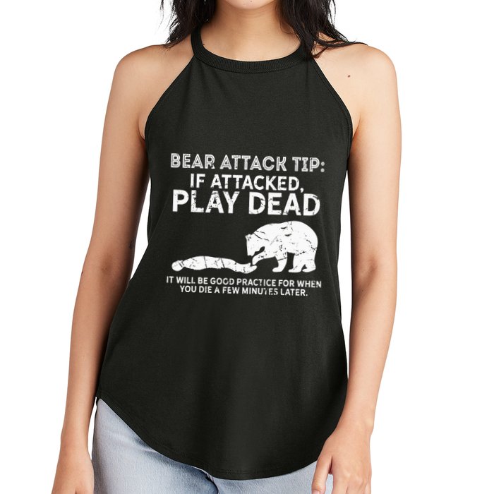 Bear Attack Tip If Attacked Play Dead Women's Perfect Tri Rocker Tank