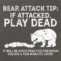Bear Attack Tip If Attacked Play Dead Cotton Canvas Backpack