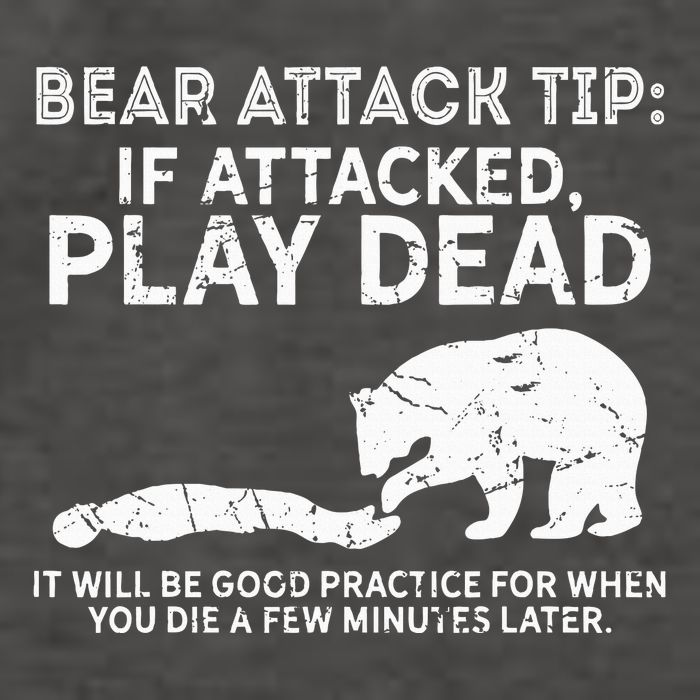 Bear Attack Tip If Attacked Play Dead Vector Backpack