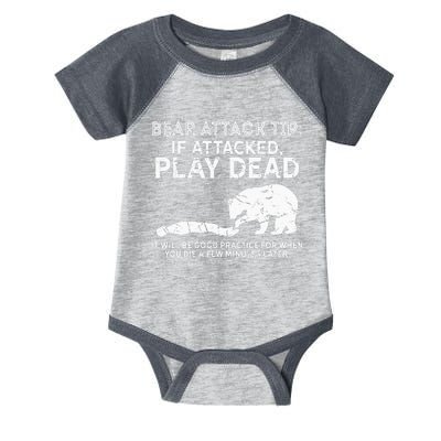 Bear Attack Tip If Attacked Play Dead Infant Baby Jersey Bodysuit