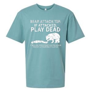 Bear Attack Tip If Attacked Play Dead Sueded Cloud Jersey T-Shirt