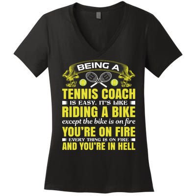 Being A Tennis Coach Is Easy Women's V-Neck T-Shirt