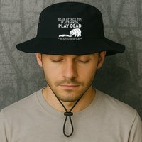 Bear Attack Tip If Attacked Play Dead Bucket Hat