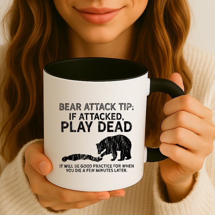 Bear Attack Tip If Attacked Play Dead Mug