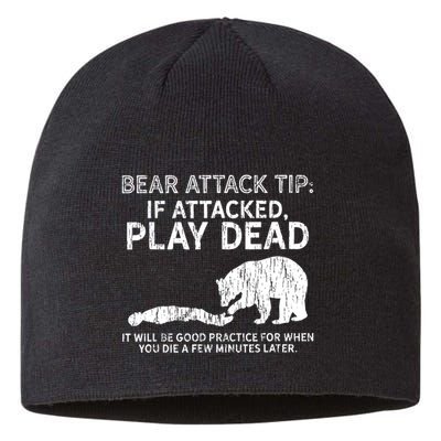 Bear Attack Tip If Attacked Play Dead Sustainable Beanie