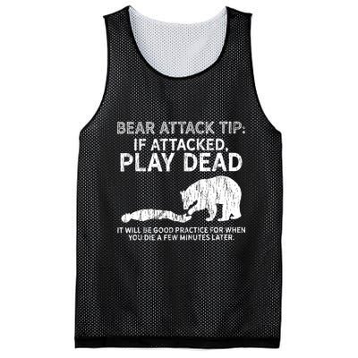 Bear Attack Tip If Attacked Play Dead Mesh Reversible Basketball Jersey Tank