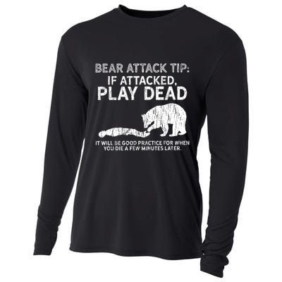 Bear Attack Tip If Attacked Play Dead Cooling Performance Long Sleeve Crew