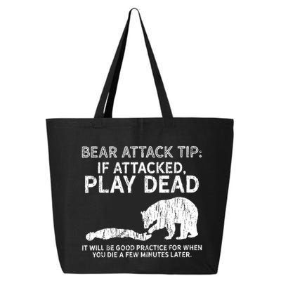 Bear Attack Tip If Attacked Play Dead 25L Jumbo Tote