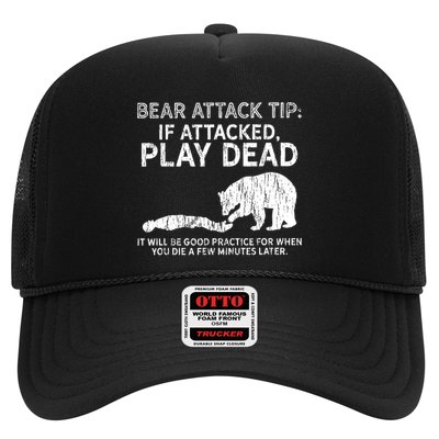 Bear Attack Tip If Attacked Play Dead Trucker Hat