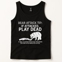 Bear Attack Tip If Attacked Play Dead Tank Top