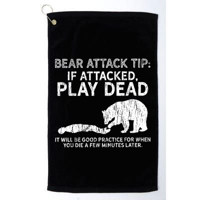 Bear Attack Tip If Attacked Play Dead Golf Towel