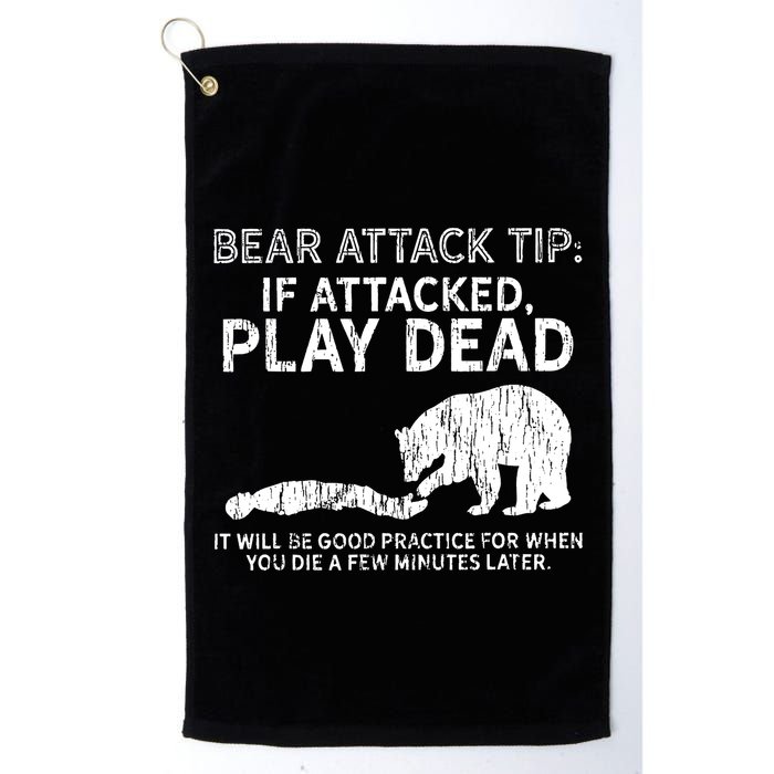 Bear Attack Tip If Attacked Play Dead Golf Towel