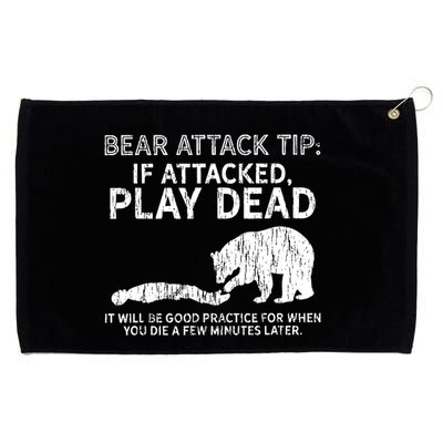 Bear Attack Tip If Attacked Play Dead Grommeted Golf Towel
