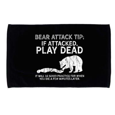 Bear Attack Tip If Attacked Play Dead Microfiber Hand Towel