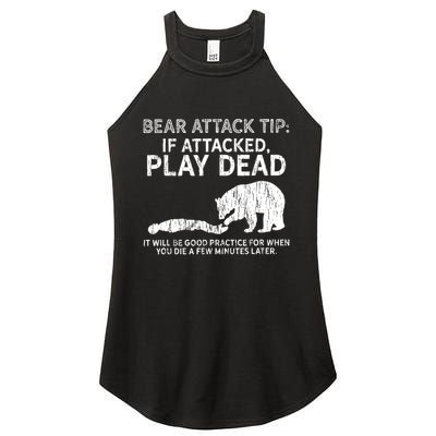 Bear Attack Tip If Attacked Play Dead Women's Perfect Tri Rocker Tank