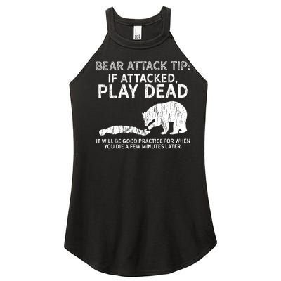 Bear Attack Tip If Attacked Play Dead Women’s Perfect Tri Rocker Tank