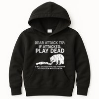 Bear Attack Tip If Attacked Play Dead Kids Hoodie