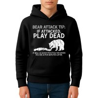 Bear Attack Tip If Attacked Play Dead Kids Hoodie