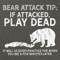 Bear Attack Tip If Attacked Play Dead Cotton Canvas Backpack