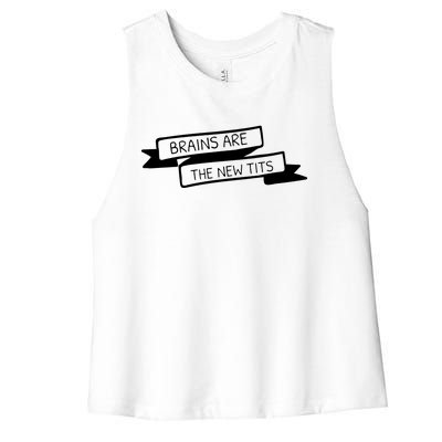 Brains Are The New Tits Women's Racerback Cropped Tank