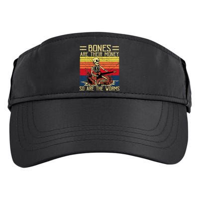 Bones Are Their Money Skeleton Playing Guitar Retro Vintage Adult Drive Performance Visor