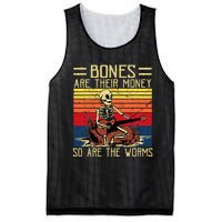 Bones Are Their Money Skeleton Playing Guitar Retro Vintage Mesh Reversible Basketball Jersey Tank