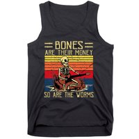 Bones Are Their Money Skeleton Playing Guitar Retro Vintage Tank Top