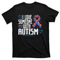 Blue Autism tee I love Someone with Autism Awareness T-Shirt