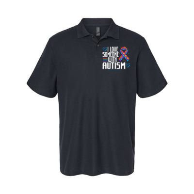 Blue Autism tee I love Someone with Autism Awareness Softstyle Adult Sport Polo