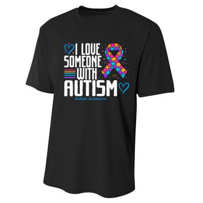 Blue Autism tee I love Someone with Autism Awareness Performance Sprint T-Shirt