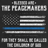 Blessed Are The Peacemakers Blue Line Police Cop Cool Comfort Performance Bucket Hat