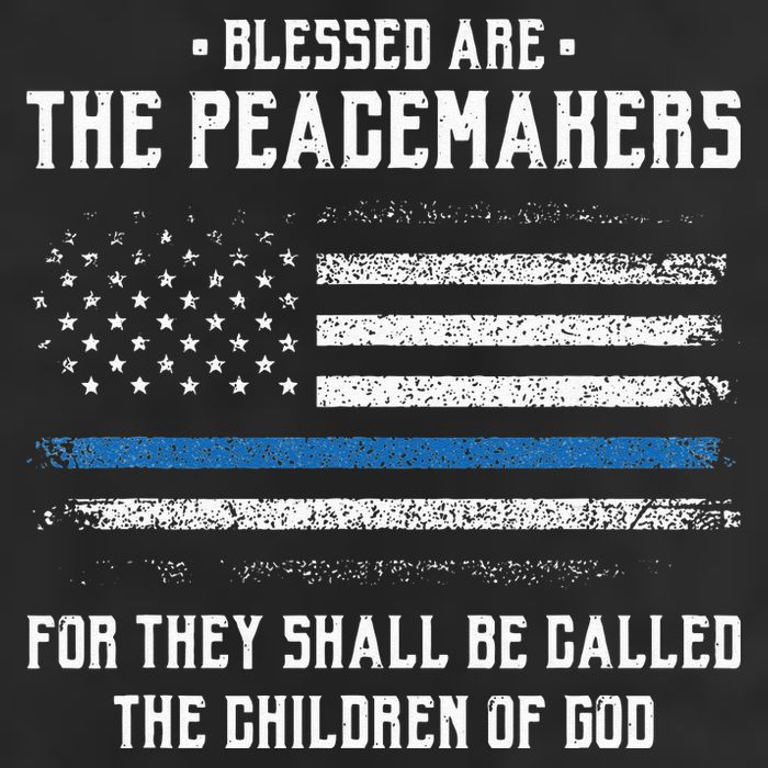 Blessed Are The Peacemakers Blue Line Police Cop Cool Comfort Performance Bucket Hat
