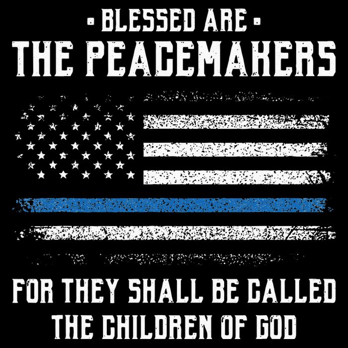 Blessed Are The Peacemakers Blue Line Police Cop Impact Tech Backpack