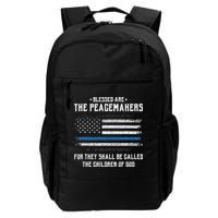 Blessed Are The Peacemakers Blue Line Police Cop Backpack