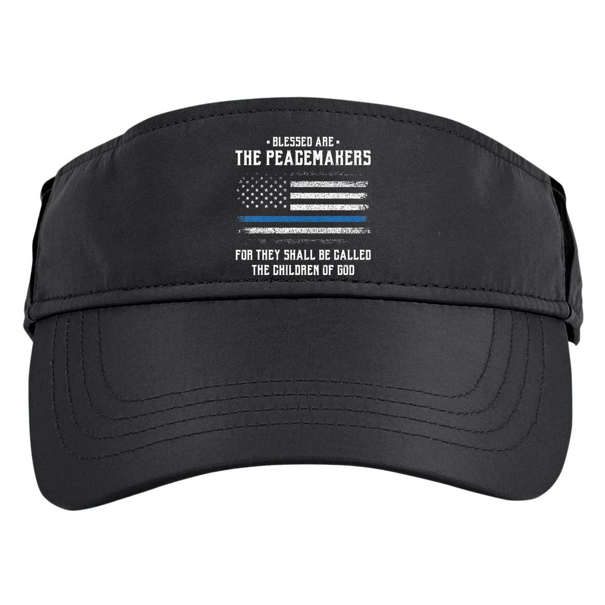 Blessed Are The Peacemakers Blue Line Police Cop Adult Drive Performance Visor