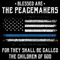 Blessed Are The Peacemakers Blue Line Police Cop Drawstring Bag