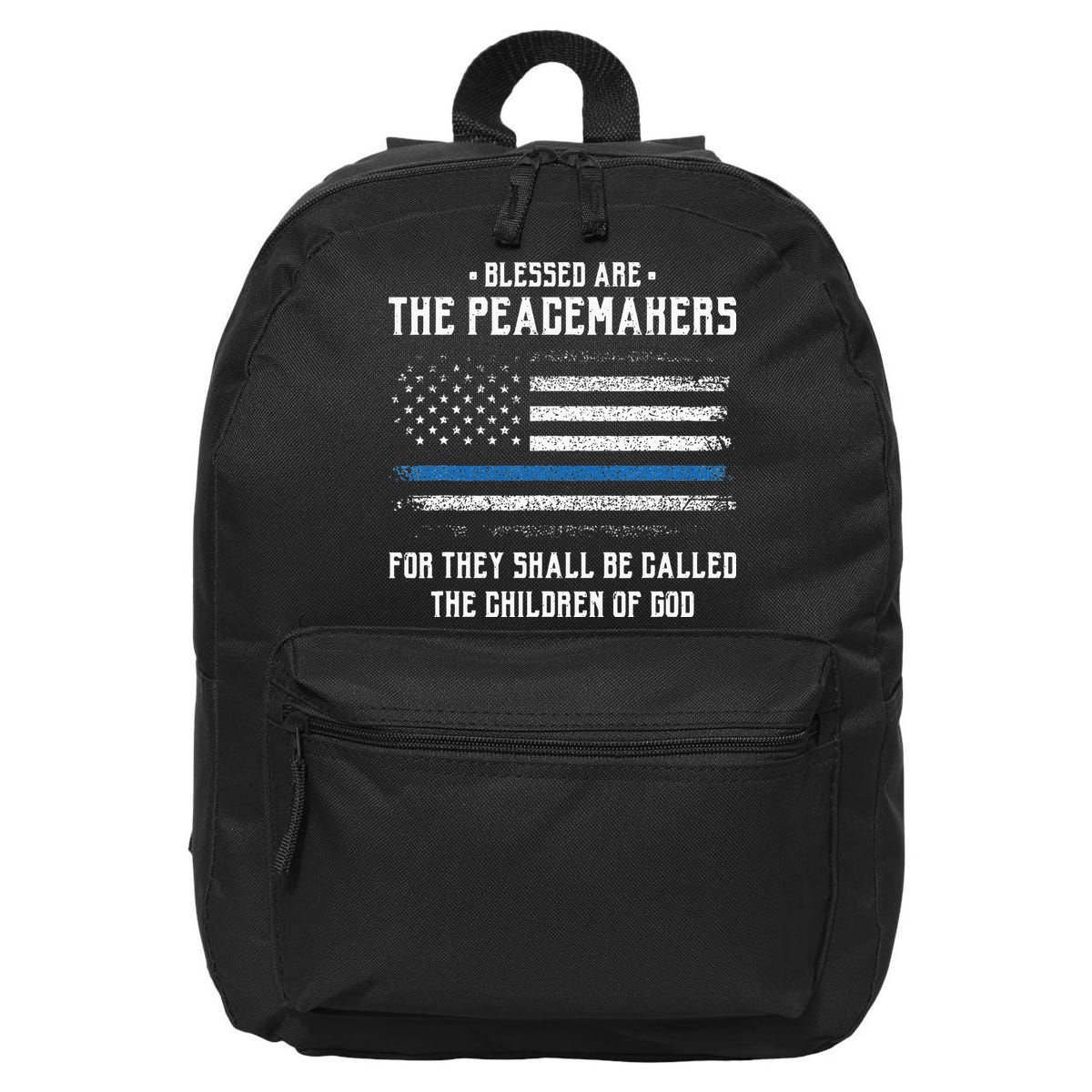 Blessed Are The Peacemakers Blue Line Police Cop 16 in Basic Backpack