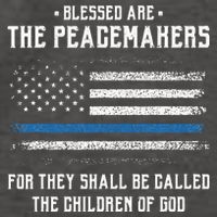 Blessed Are The Peacemakers Blue Line Police Cop Vector Backpack