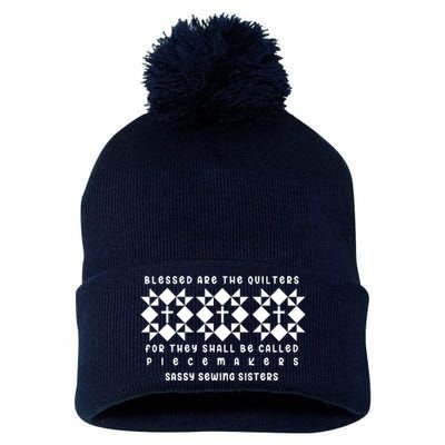 Blessed Are The Quilters Lover Pom Pom 12in Knit Beanie