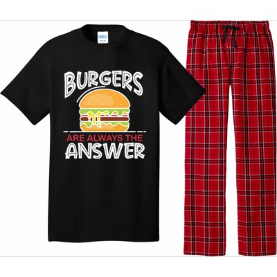 Burgers Are The Answer Bbq Hamburger Backyard Meat Eater Gift Pajama Set