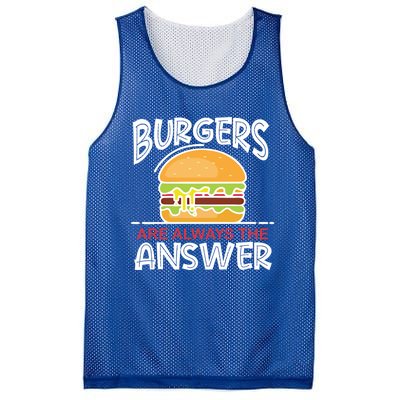 Burgers Are The Answer Bbq Hamburger Backyard Meat Eater Gift Mesh Reversible Basketball Jersey Tank