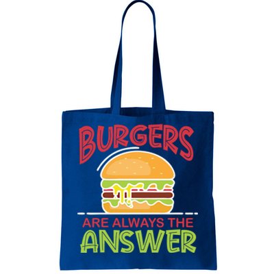 Burgers Are The Answer Bbq Hamburger Cookout Meat Eater Gift Tote Bag