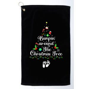 Bumpin Around The Christmas Tree Parentstobe Adult Humor Pregnancy Reveal Platinum Collection Golf Towel