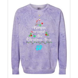 Bumpin Around The Christmas Tree Pregnancy Reveal Parentstobe Adult Humor Colorblast Crewneck Sweatshirt