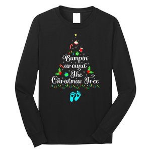 Bumpin Around The Christmas Tree Pregnancy Reveal Parentstobe Adult Humor Long Sleeve Shirt