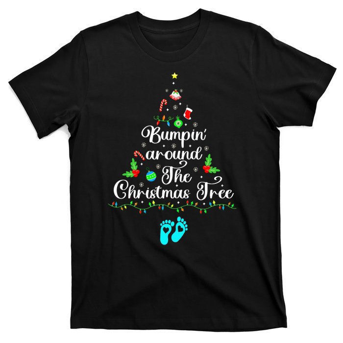 Bumpin Around The Christmas Tree Pregnancy Reveal Parentstobe Adult Humor T-Shirt