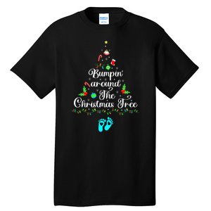 Bumpin Around The Christmas Tree Pregnancy Reveal Parentstobe Adult Humor Tall T-Shirt