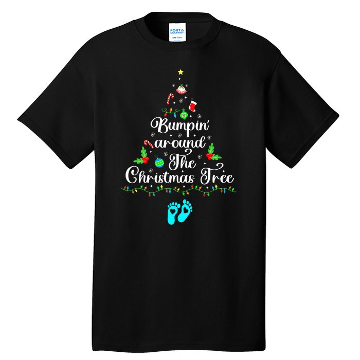 Bumpin Around The Christmas Tree Pregnancy Reveal Parentstobe Adult Humor Tall T-Shirt