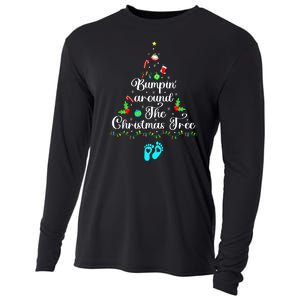 Bumpin Around The Christmas Tree Pregnancy Reveal Parentstobe Adult Humor Cooling Performance Long Sleeve Crew