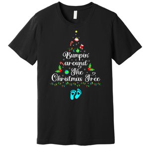 Bumpin Around The Christmas Tree Pregnancy Reveal Parentstobe Adult Humor Premium T-Shirt